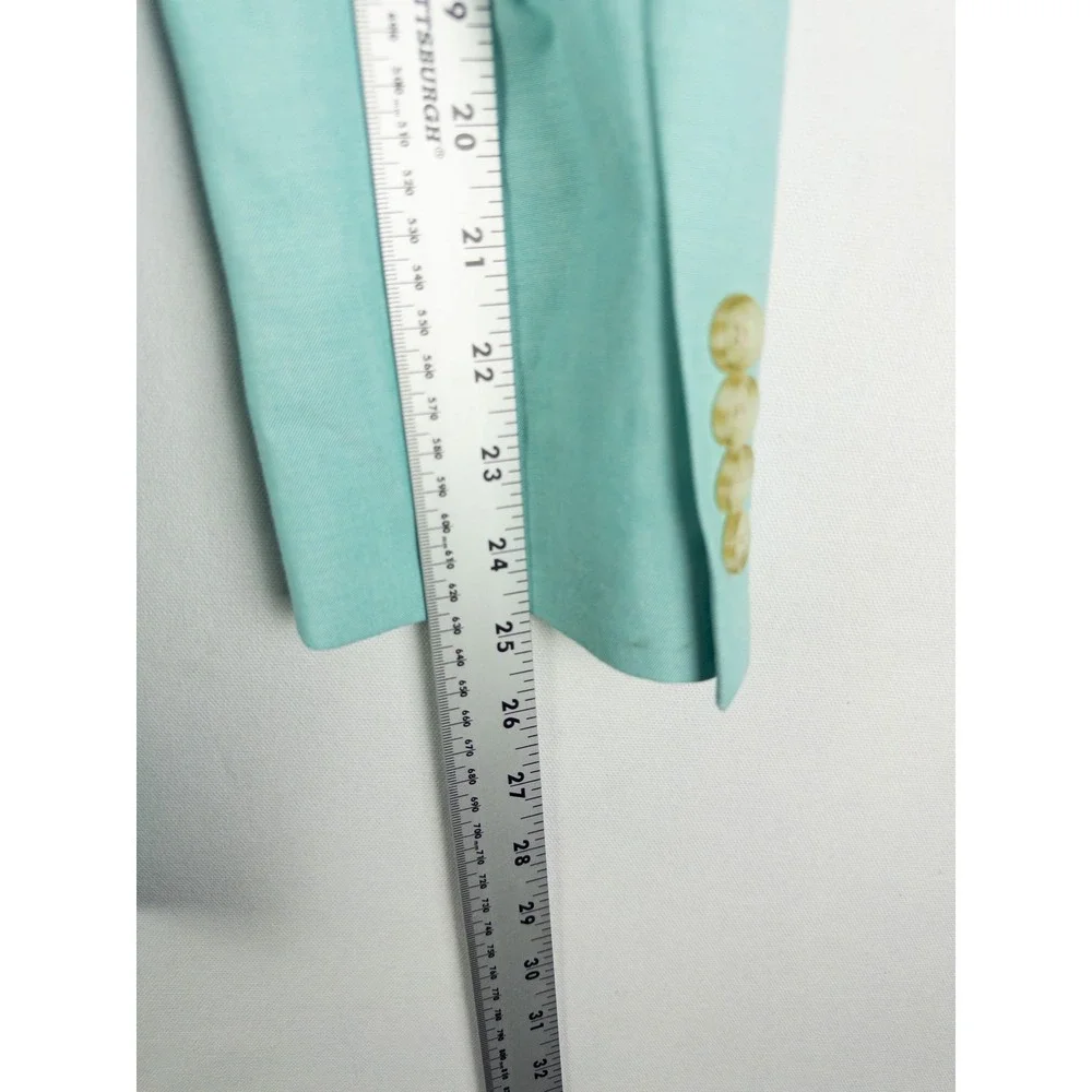 Saddlebred Mint Turquoise Sport Coat Blazer Mens Gingham Lined 42R Preppy Countr